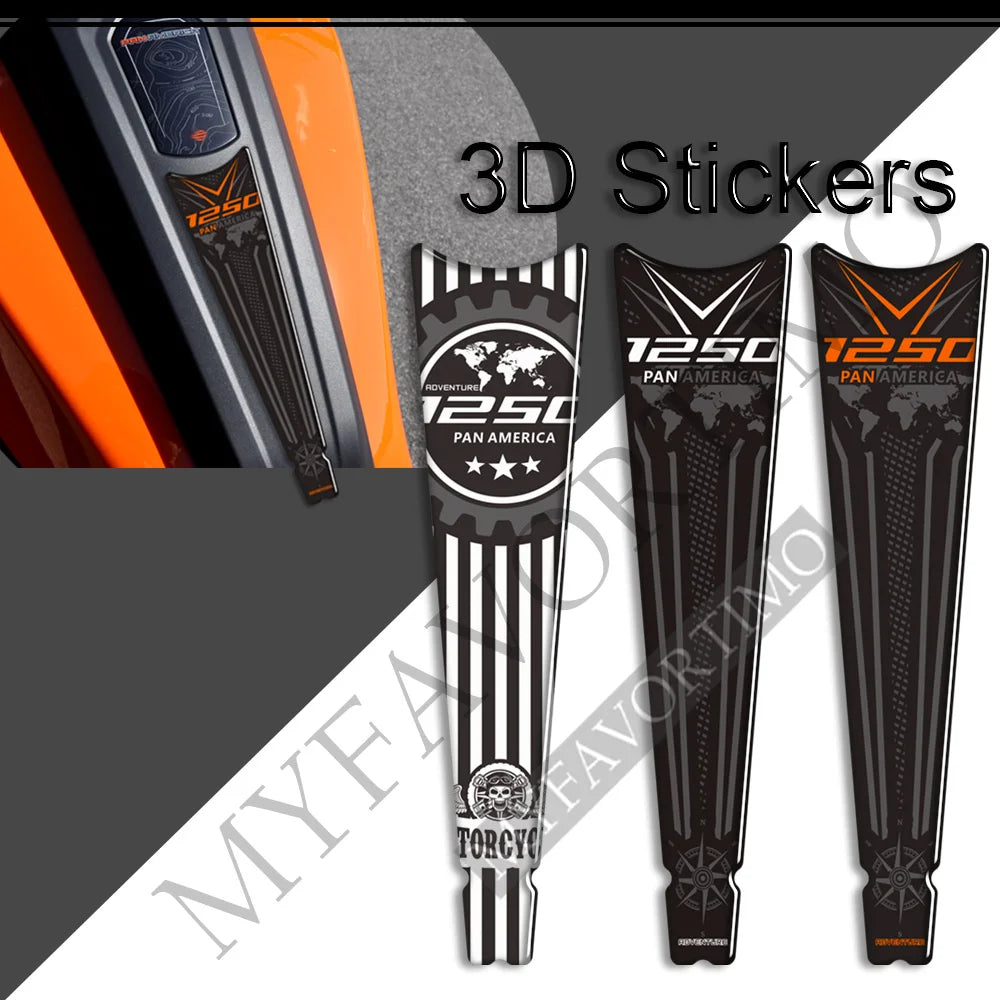Protection de réservoir 3D noire sur Harley Pan America - vue 2