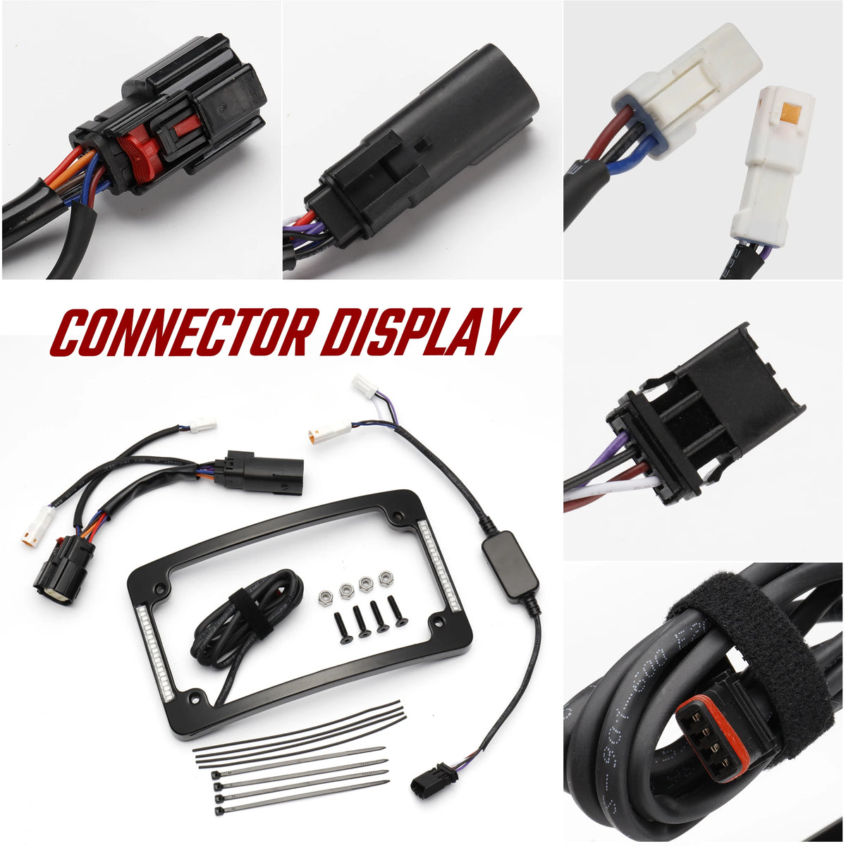 Cadre de plaque d'immatriculation avec éclairage LED pour Harley-Davidson Street Glide, Road Glide, Road King, Ultra Limited – photo 6/6
