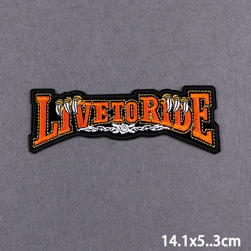 Écusson brodé Live To Ride motard punk à coudre ou repasser sur veste - vue 23