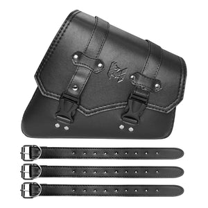 Sacoche latérale en cuir PU noir pour bras oscillant de moto custom - vue 10