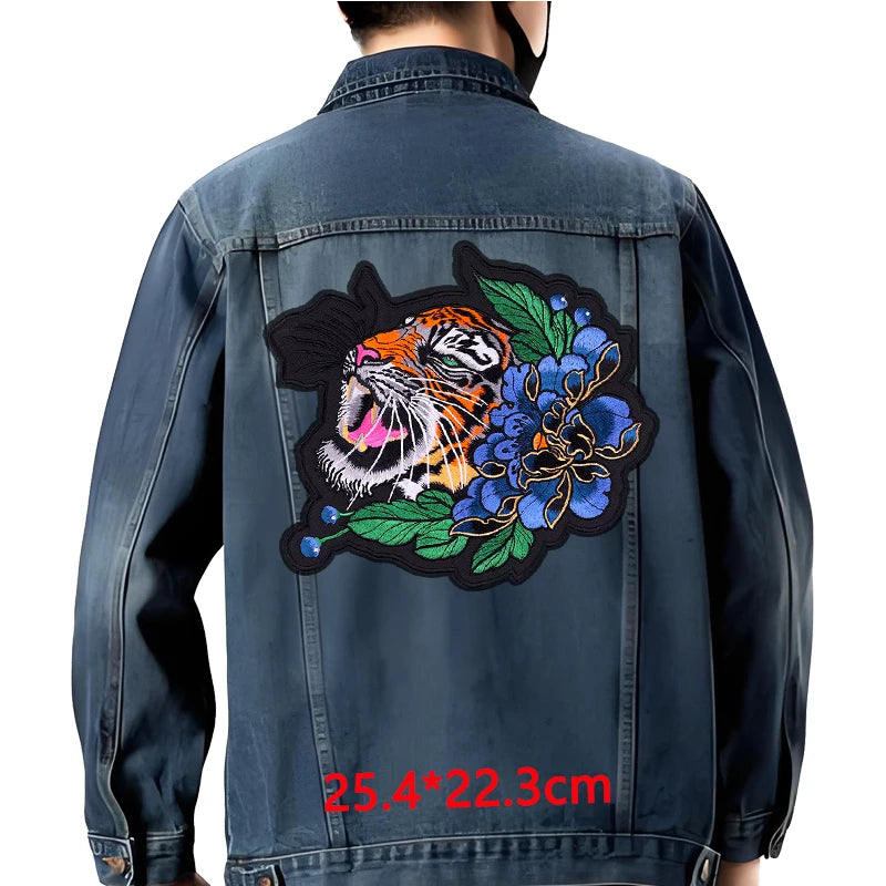 Grand écusson dorsal brodé style biker moto pour blouson - vue 10