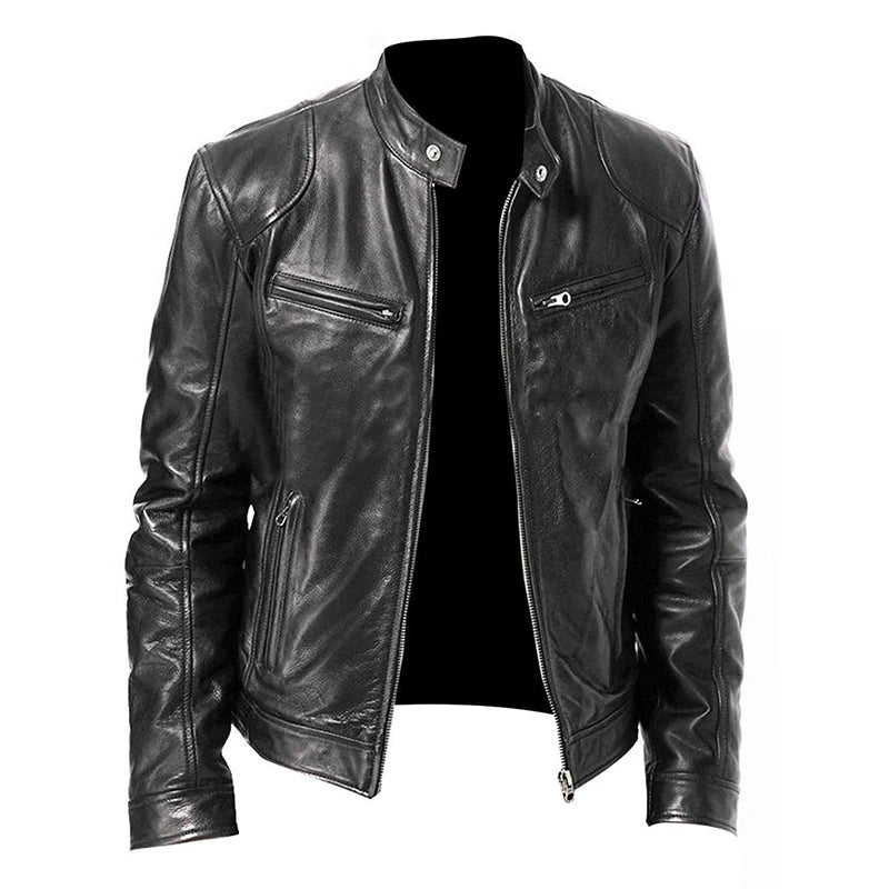 Blouson moto homme en cuir PU - vue - vue 6