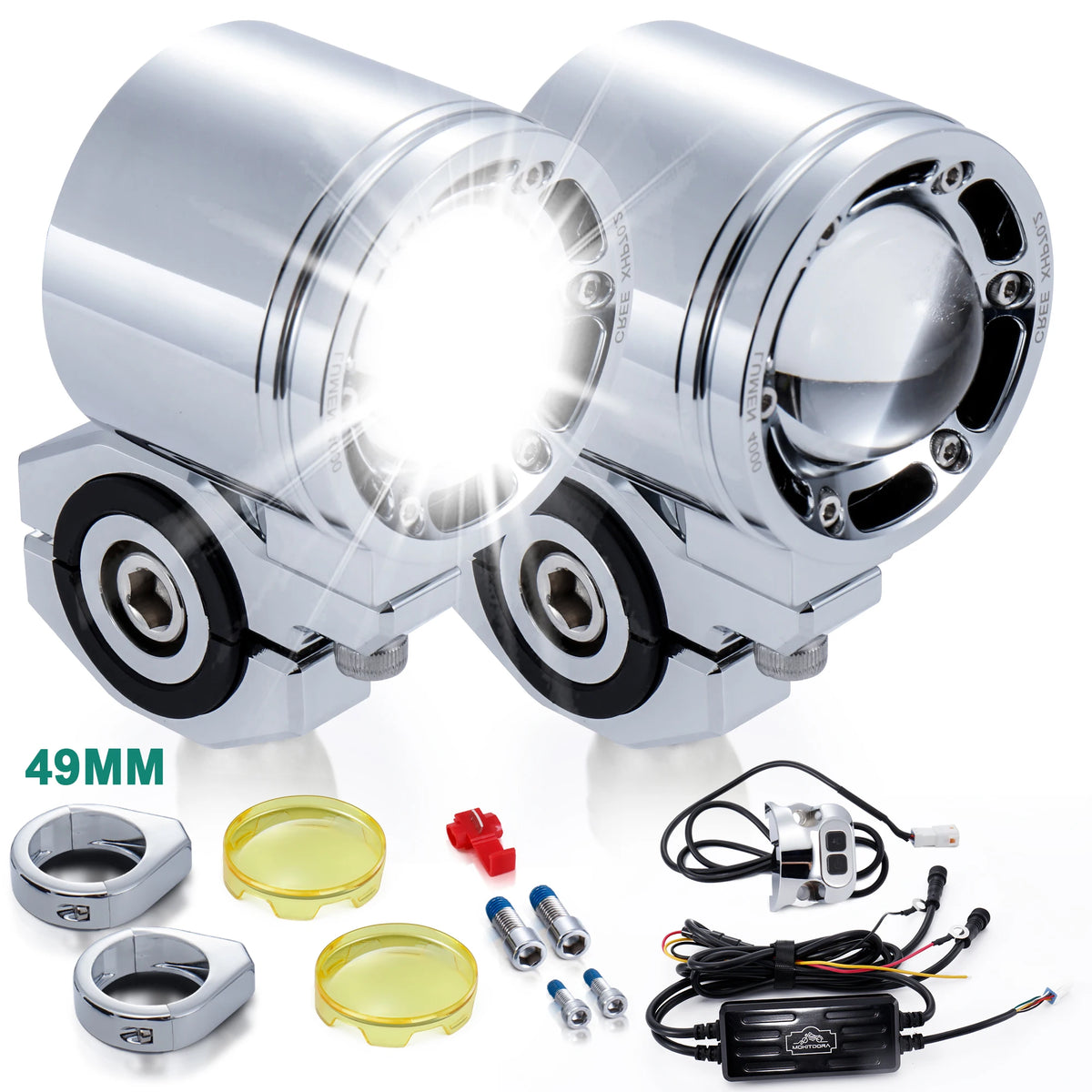 Feux additionnels LED 72W pour fourche 39/41/49mm - Phares antibrouillard étanches Harley-Davidson – photo 11/11