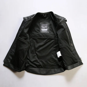 Gilet moto en cuir véritable - vue produit - vue 5