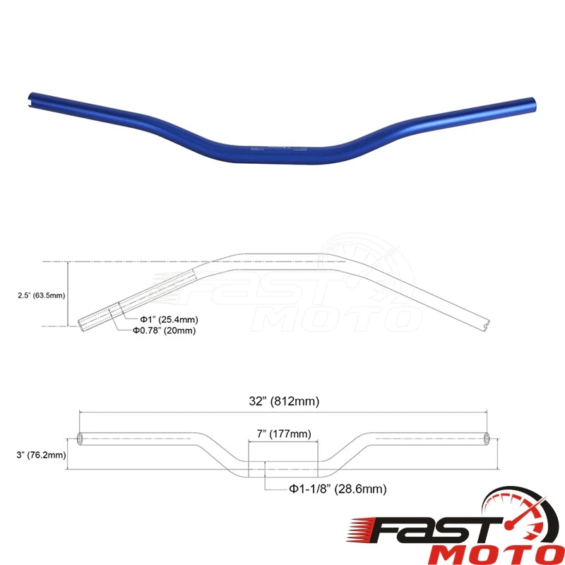 Guidon moto club style 28mm en aluminium usiné - vue 9