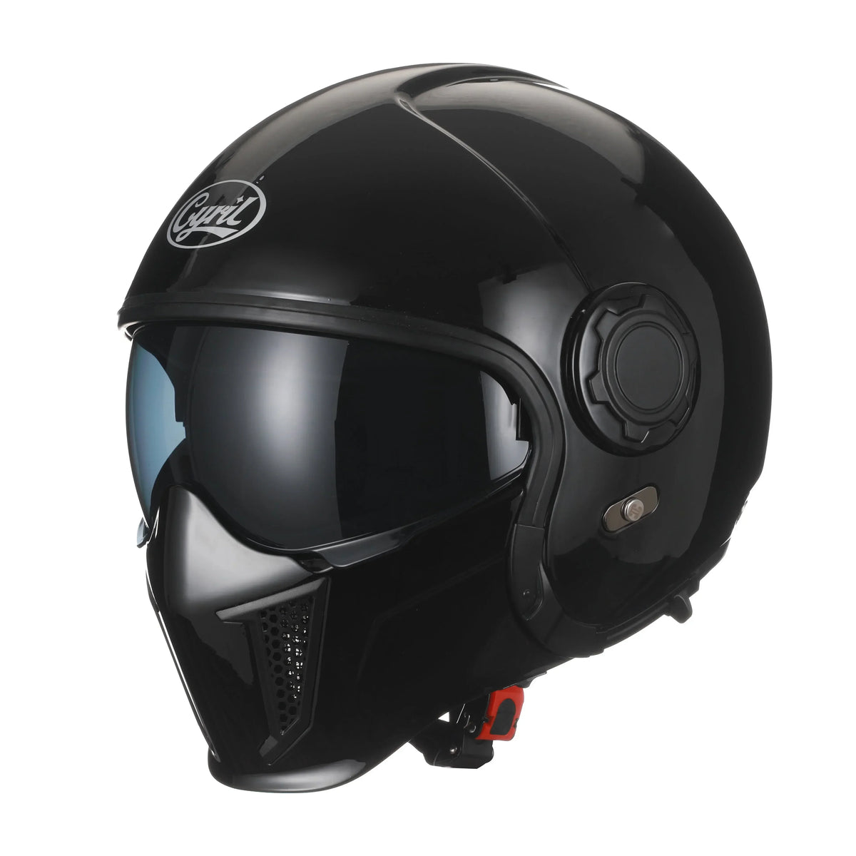 Casque moto modulaire rétro noir CYRIL OP12A - vue 3