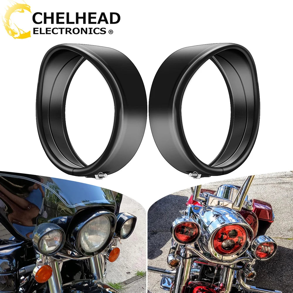 Cerclages à visière de feux additionnels pour Harley - vue 1