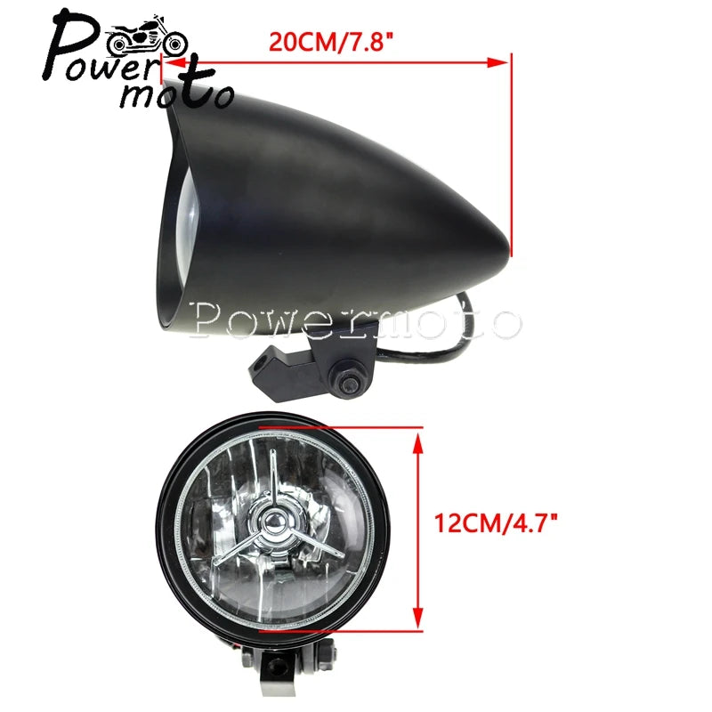 Phare bullet H4 pour Harley Sportster - vue 6