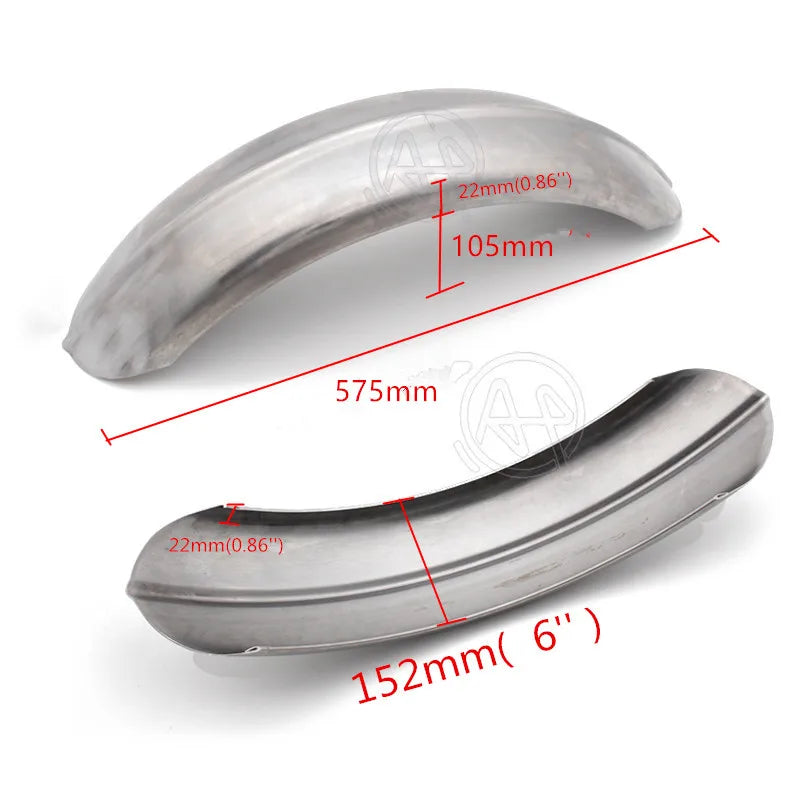Garde-boue bobber en acier brut nervuré pour moto custom - vue 5