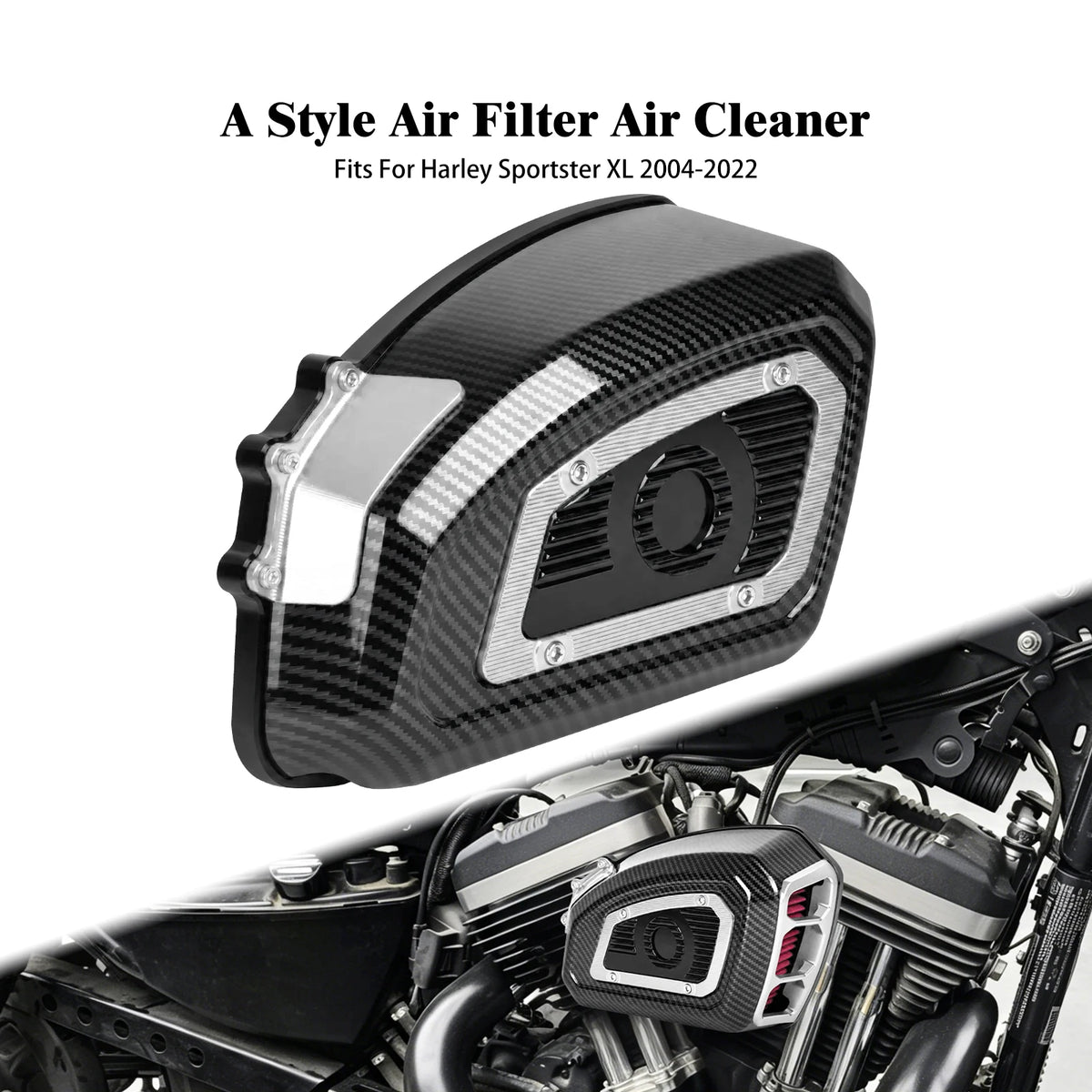 Filtre à air moto chromé pour Harley-Davidson - vue 1