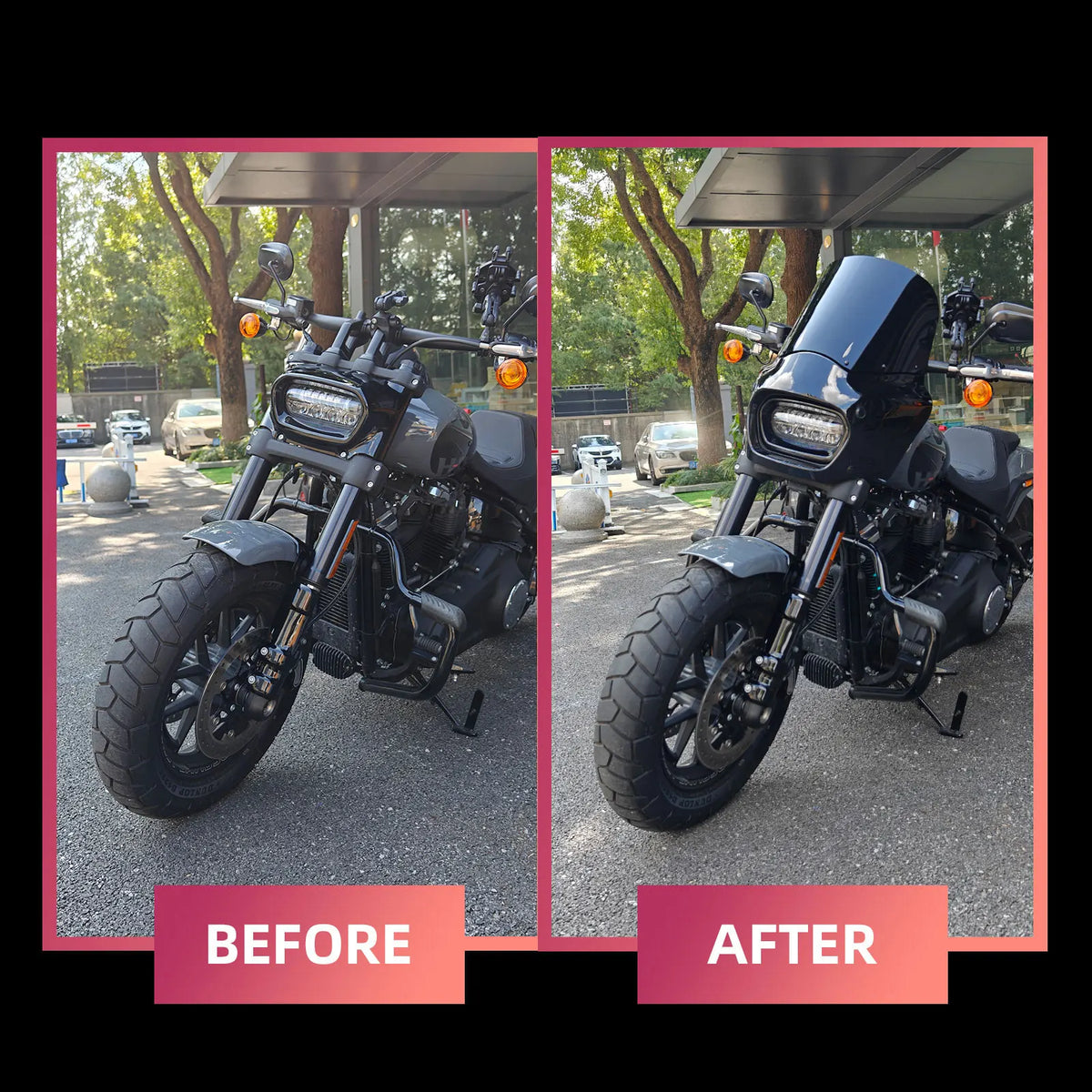 Carénage Road Warrior noir pour moto Harley Fat Bob - vue 6
