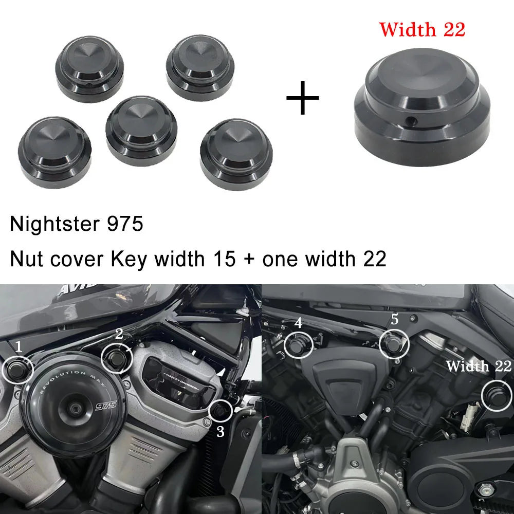 Caches d'Écrous CNC pour Harley Nightster 975 (2022+) – photo 1/7