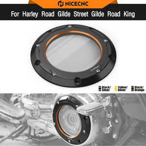 Cache de carter d'embrayage avec fenêtre transparente pour Harley Touring - vue 1