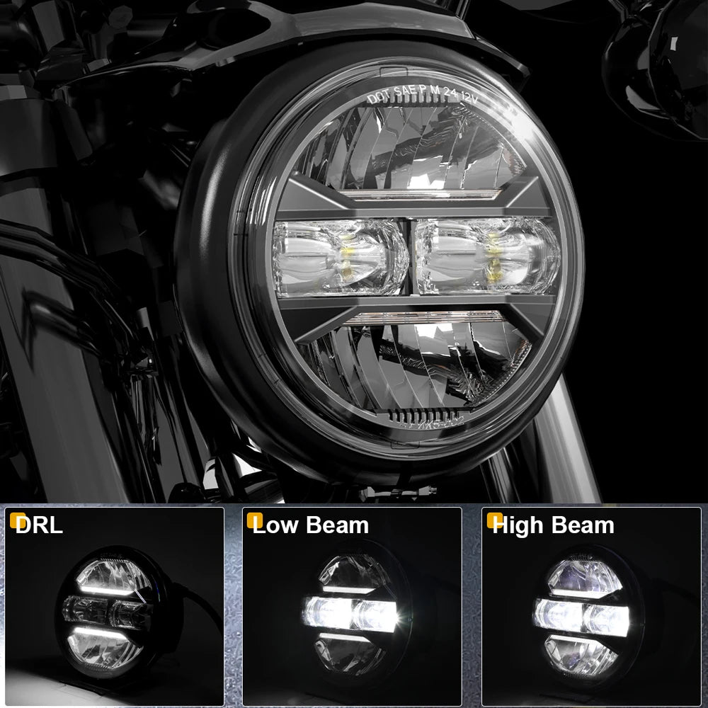 Phare LED 5,75 pouces pour Harley Dyna Softail - vue 2