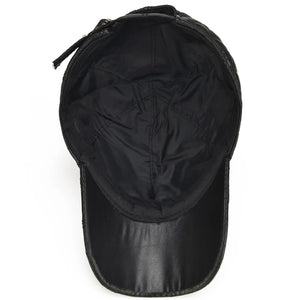 Casquette en cuir de mouton noir pour homme - vue 6