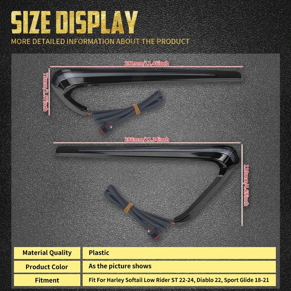 Feu LED de sacoche, stop et veilleuse arrière - Harley Softail Low Rider ST FXLRST 2022-2024, Sport Glide FLSB 2018-2021 – photo 6/7