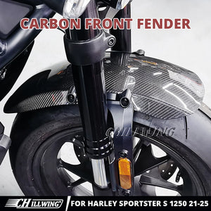 Garde-boue avant en fibre de carbone pour Harley Sportster S - vue 1