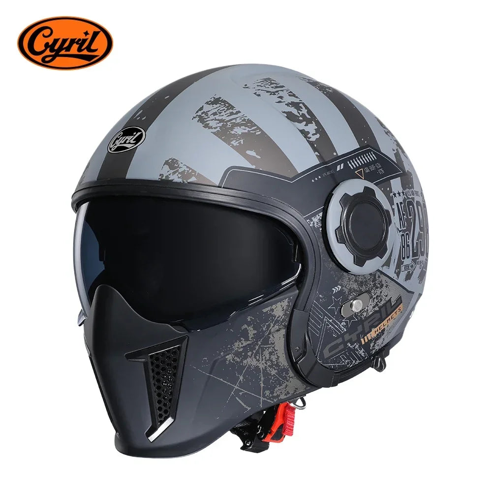 Casque moto modulable rétro, doublure intérieure amovible - vue 1