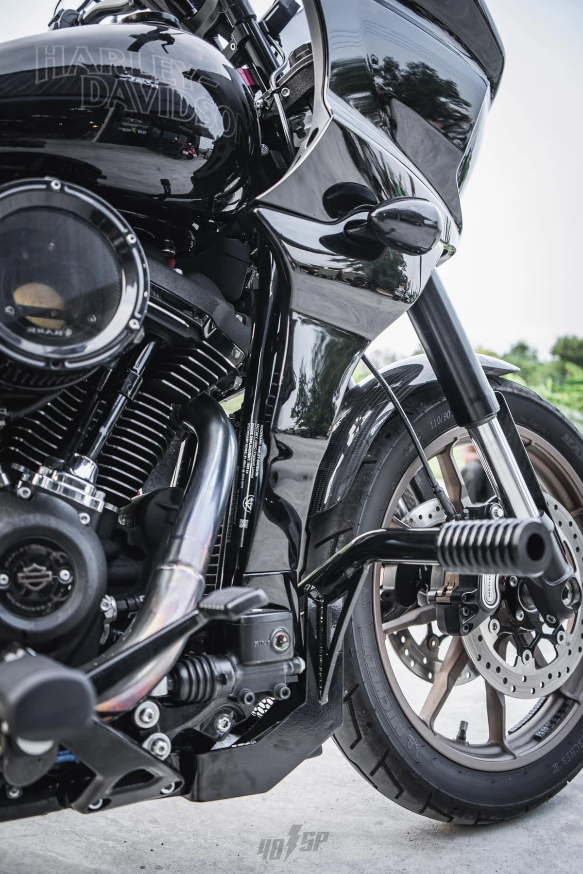 Cache de spoiler de carénage noir pour Harley Low Rider ST - vue 4