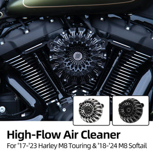 Filtre à air CNC pour Harley Touring et Softail M8 - vue 1