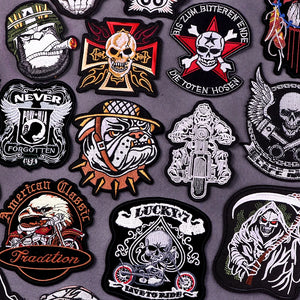 Écusson brodé style biker moto hippie punk - vue 1