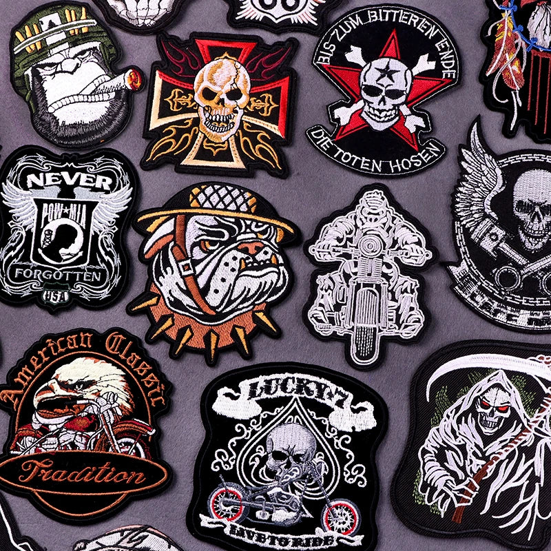 Écusson brodé style biker moto hippie punk - vue 1