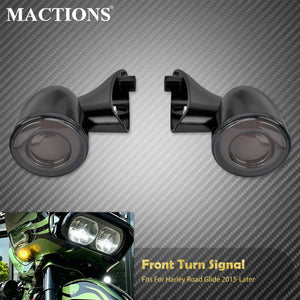 Clignotants avant LED style bullet 12V, 3 fils - Harley Touring Road Glide FLTRX 2015 et + – photo 1/7