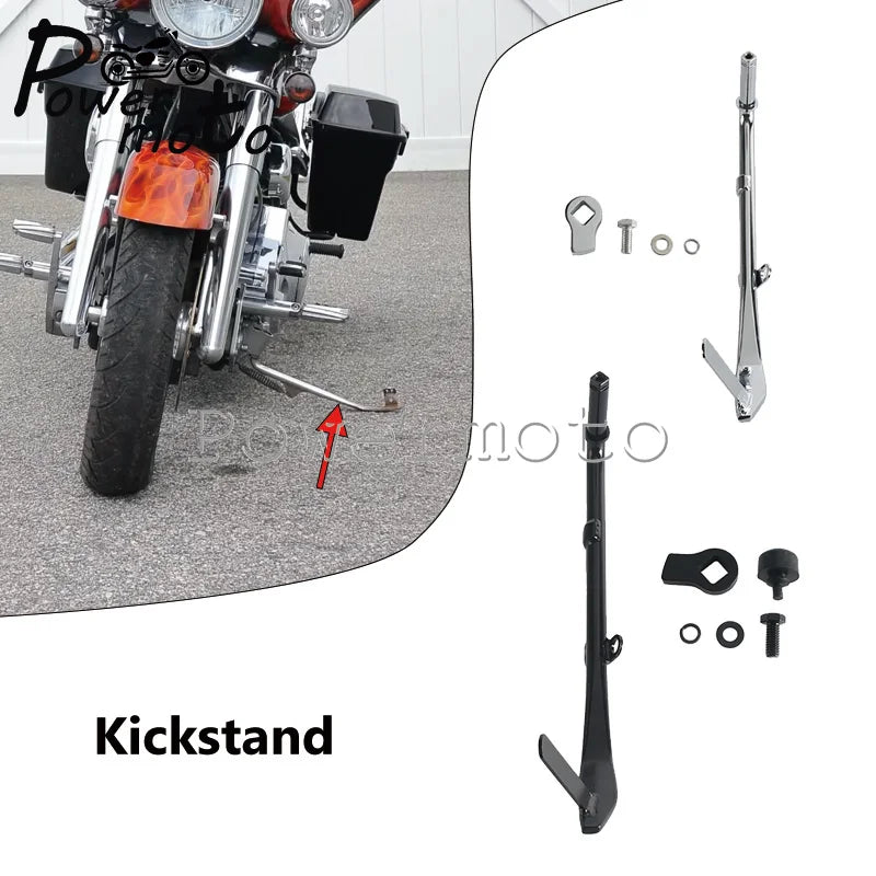 Béquille Latérale Renforcée en Acier 20 Cr-Mo - Harley-Davidson Touring FLHX/FLHR 2007-2024 – photo 1/11