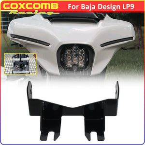 Support de fixation en acier noir pour phare additionnel Baja Designs LP9 sur Harley-Davidson - vue 1