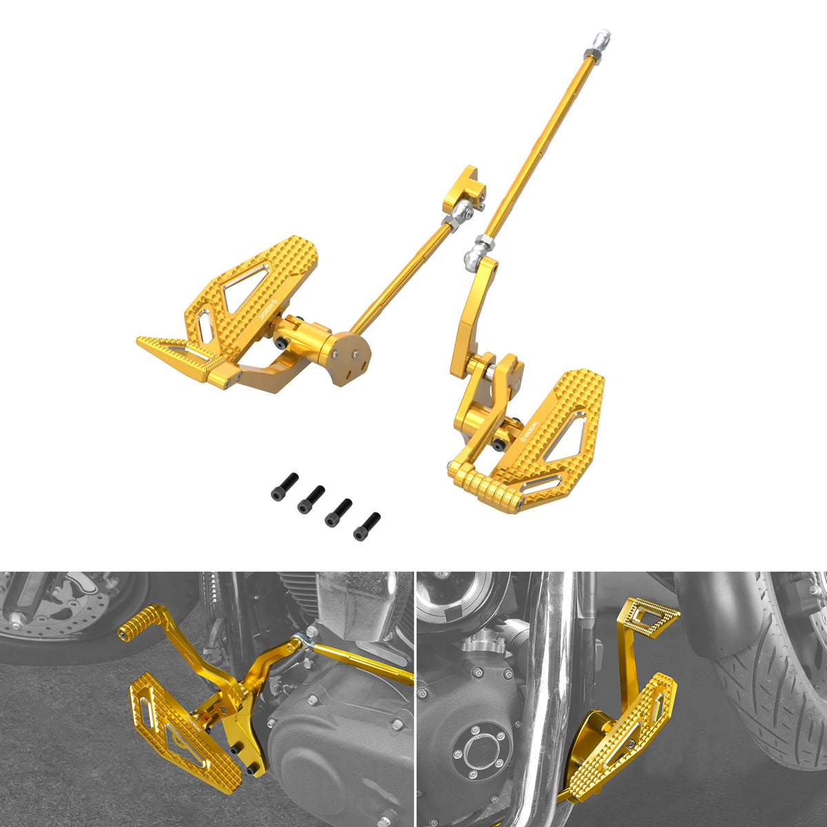 Kit commandes avancées NICECNC avec repose-pieds, frein et sélecteur pour Harley-Davidson Dyna 2000-2017 – photo 9/9