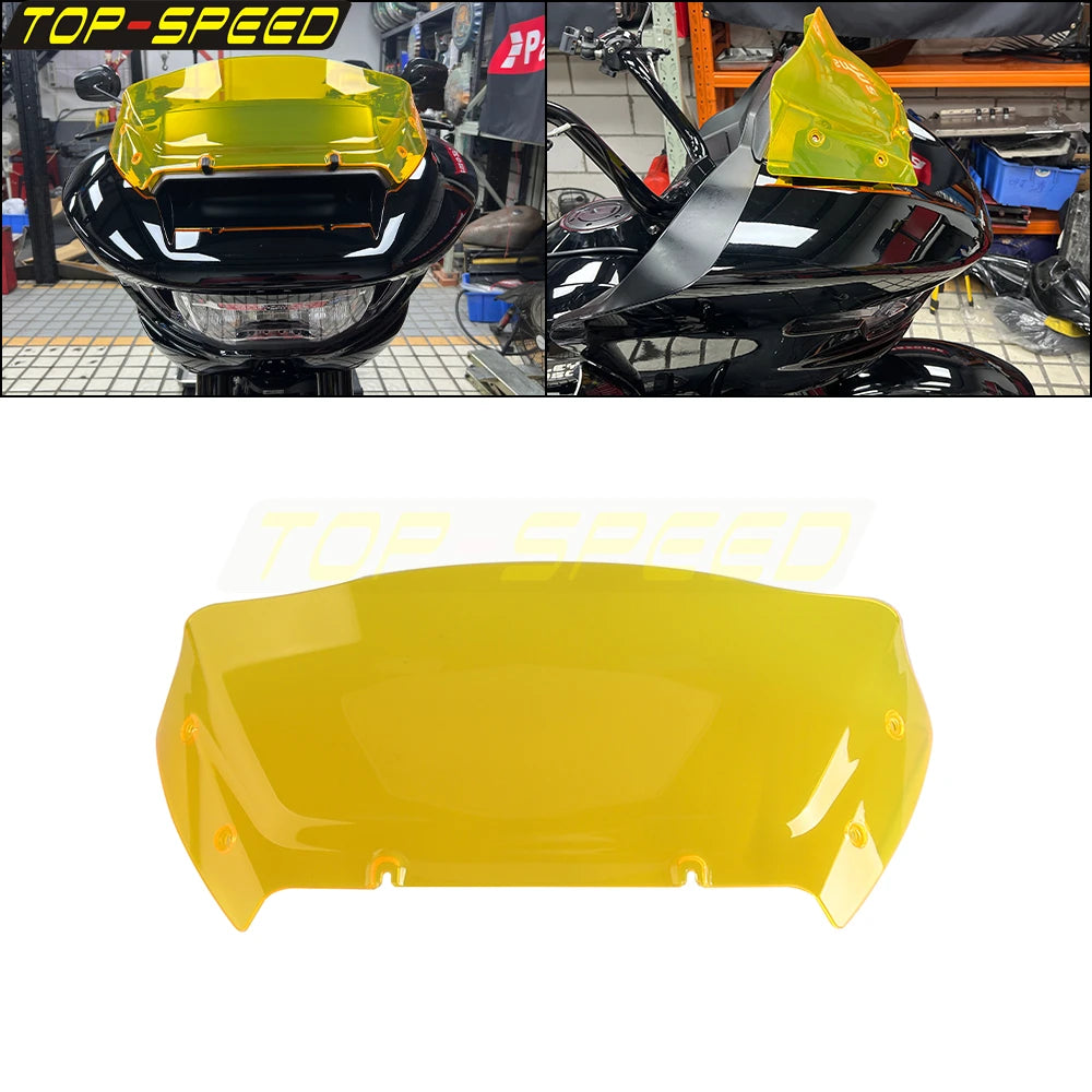 Pare-brise fendu bleu pour Harley Road Glide - vue 15