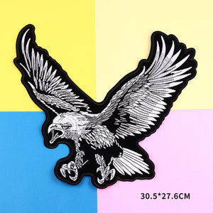 Grand écusson brodé aigle doré drapeau USA pour blouson moto - vue 9