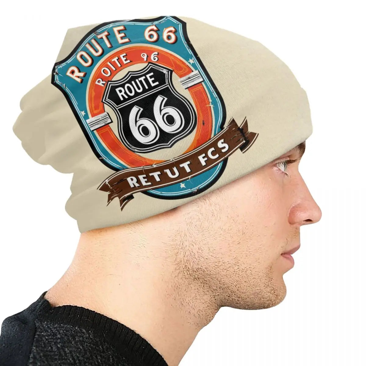 Bonnet tricoté biker Route 66 pour l'hiver - vue 4
