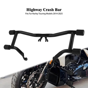 Barre de protection moteur avant noire pour Harley-Davidson Touring - vue 1