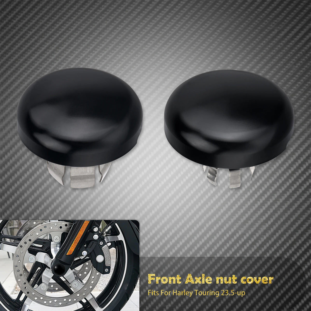 Caches d'écrou d'axe avant - Harley Touring CVO Street Road Glide FLHXSE 2023 et +, FLHX, FLTRX, Ultra FLHXU – photo 12/13