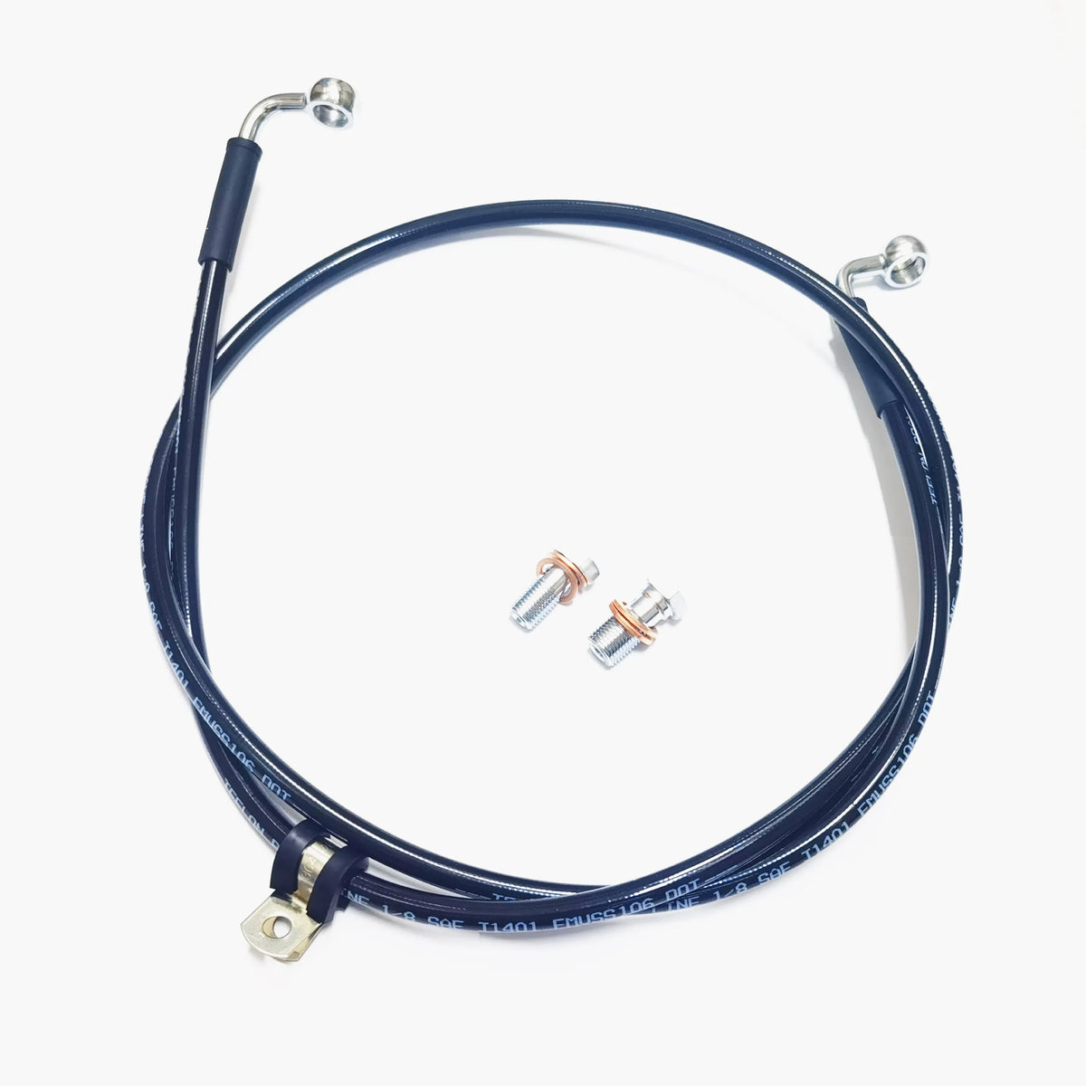 Durite de frein avant rallongée (simple disque) pour Harley-Davidson Dyna, Softail, Heritage Springer, Sportster Deluxe Custom et Special