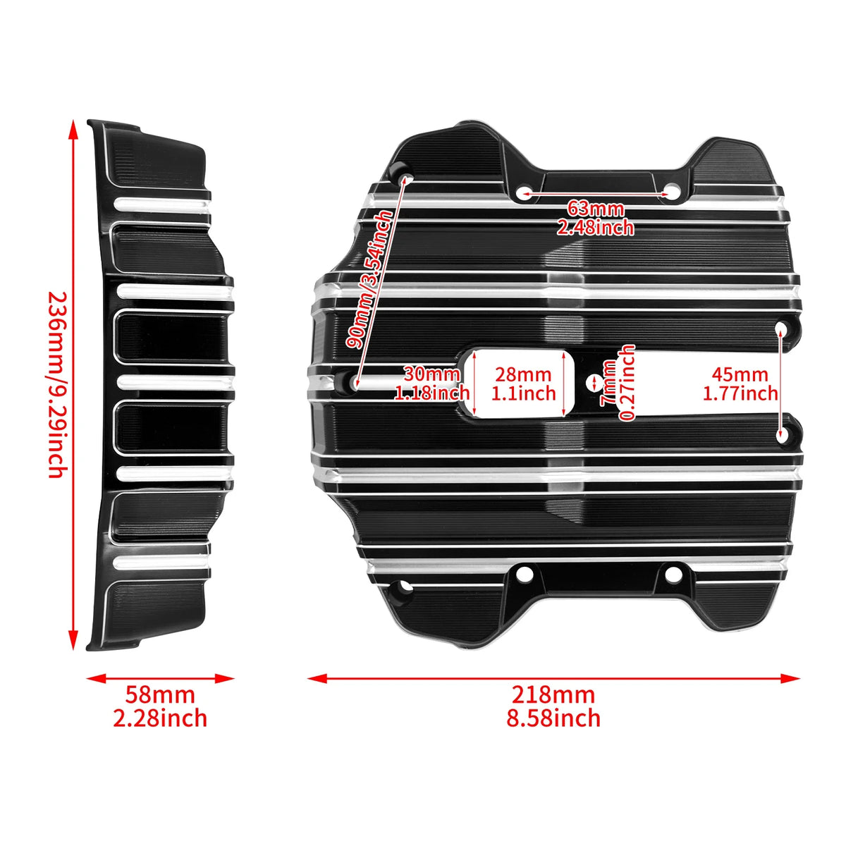 Paire de caches culbuteurs en aluminium pour Harley-Davidson moteur M8 - vue 6
