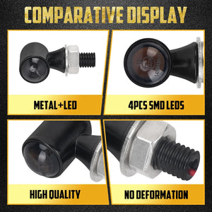 Clignotants LED mini homologués (E Mark) universels filetage M8 pour Harley-Davidson et motos custom – photo 4/10