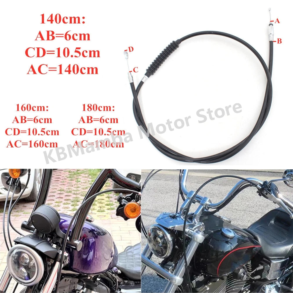 Câble d'embrayage 140/160/180 cm pour Harley-Davidson Sportster Iron XL883, 1200 et Forty-Eight