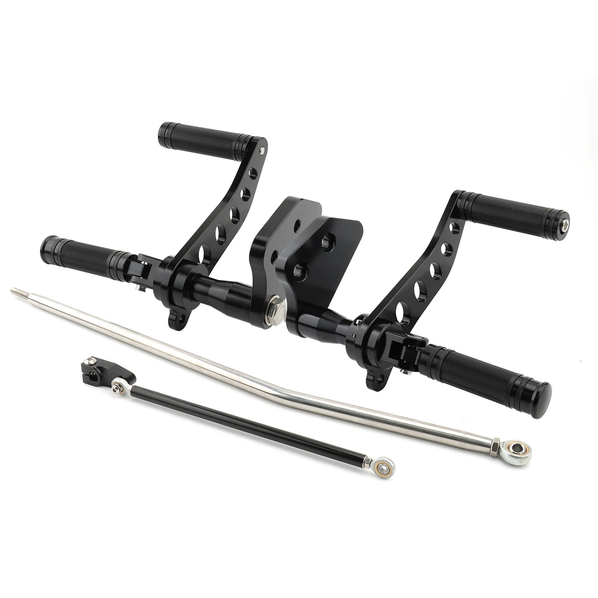 Kit commandes avancées, repose-pieds chrome et noir en aluminium pour Harley-Davidson Dyna Street Bob FXDB 2006-2017, Super Glide 2000-2015 FXDF – photo 9/10
