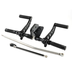 Kit commandes avancées, repose-pieds chrome et noir en aluminium pour Harley-Davidson Dyna Street Bob FXDB 2006-2017, Super Glide 2000-2015 FXDF – photo 9/10