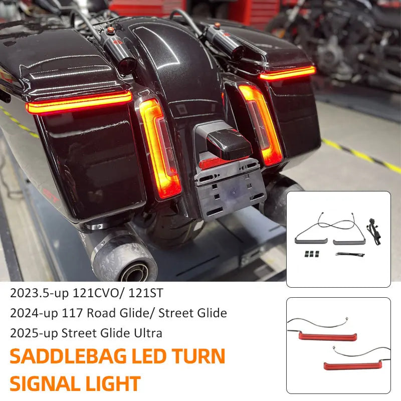 Feux LED de Sacoches Arrière avec Clignotant Intégré (Filler Panel Light) - Harley-Davidson Road Glide/Street Glide 121 CVO/ST, 117, Ultra – photo 1/12