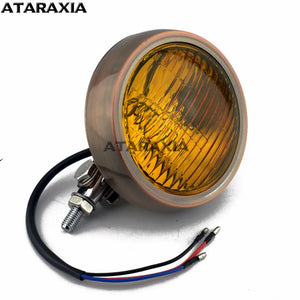 Phare rétro 4,5 pouces cuivré pour Harley - vue 8