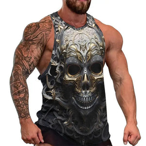 Débardeur crâne 3D oversize homme - vue 9