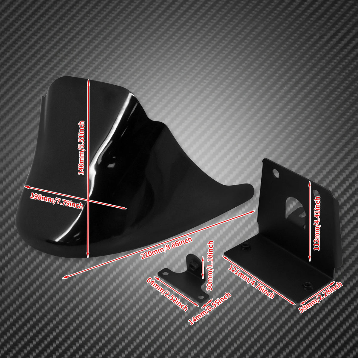 Spoiler avant moto noir brillant pour Harley-Davidson Sportster - vue 6