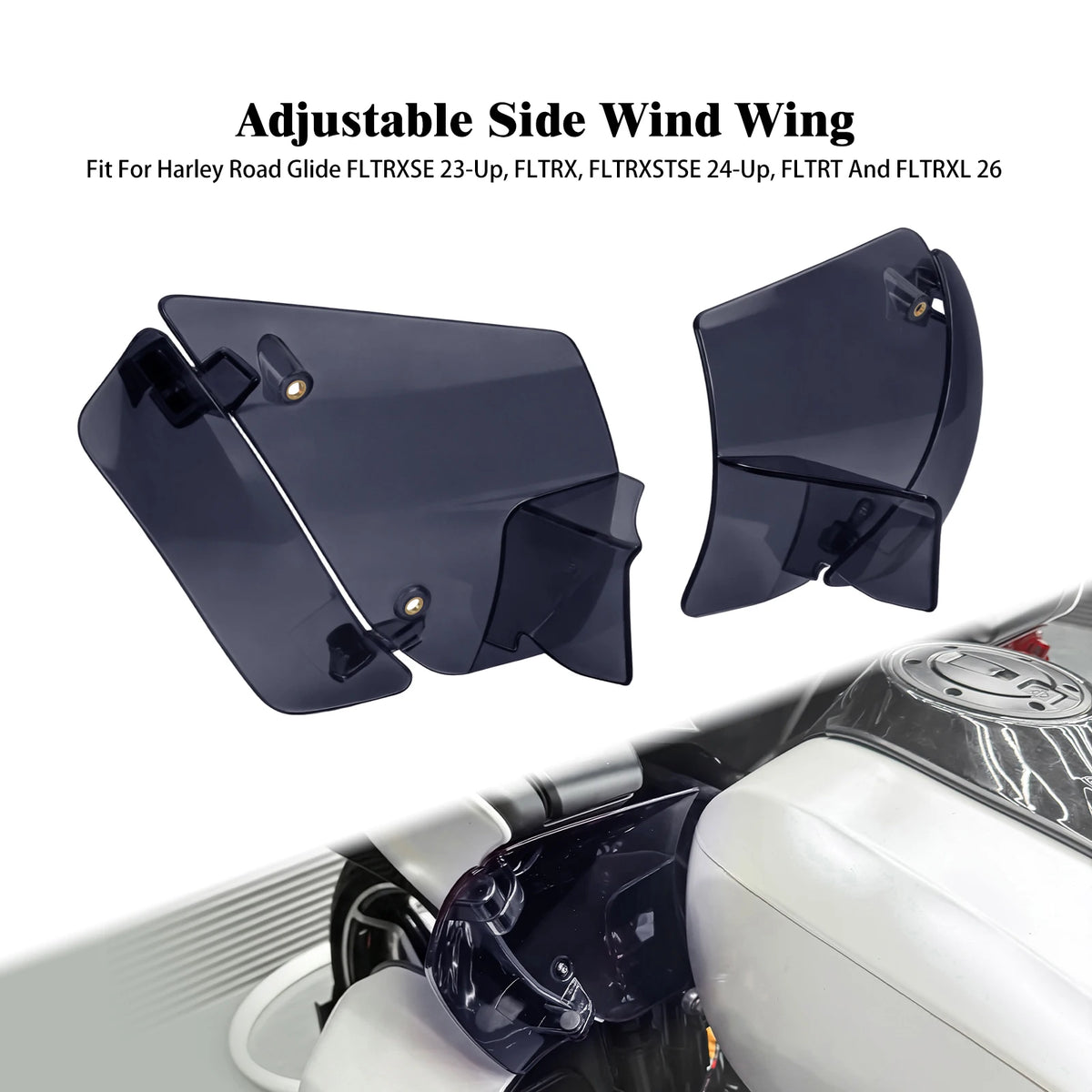 Déflecteurs d'Air Latéraux Réglables (Ailettes) - Harley-Davidson Touring CVO Road Glide, Road Glide, Road Glide ST/3/Limited 2023-2026 – photo 7/11