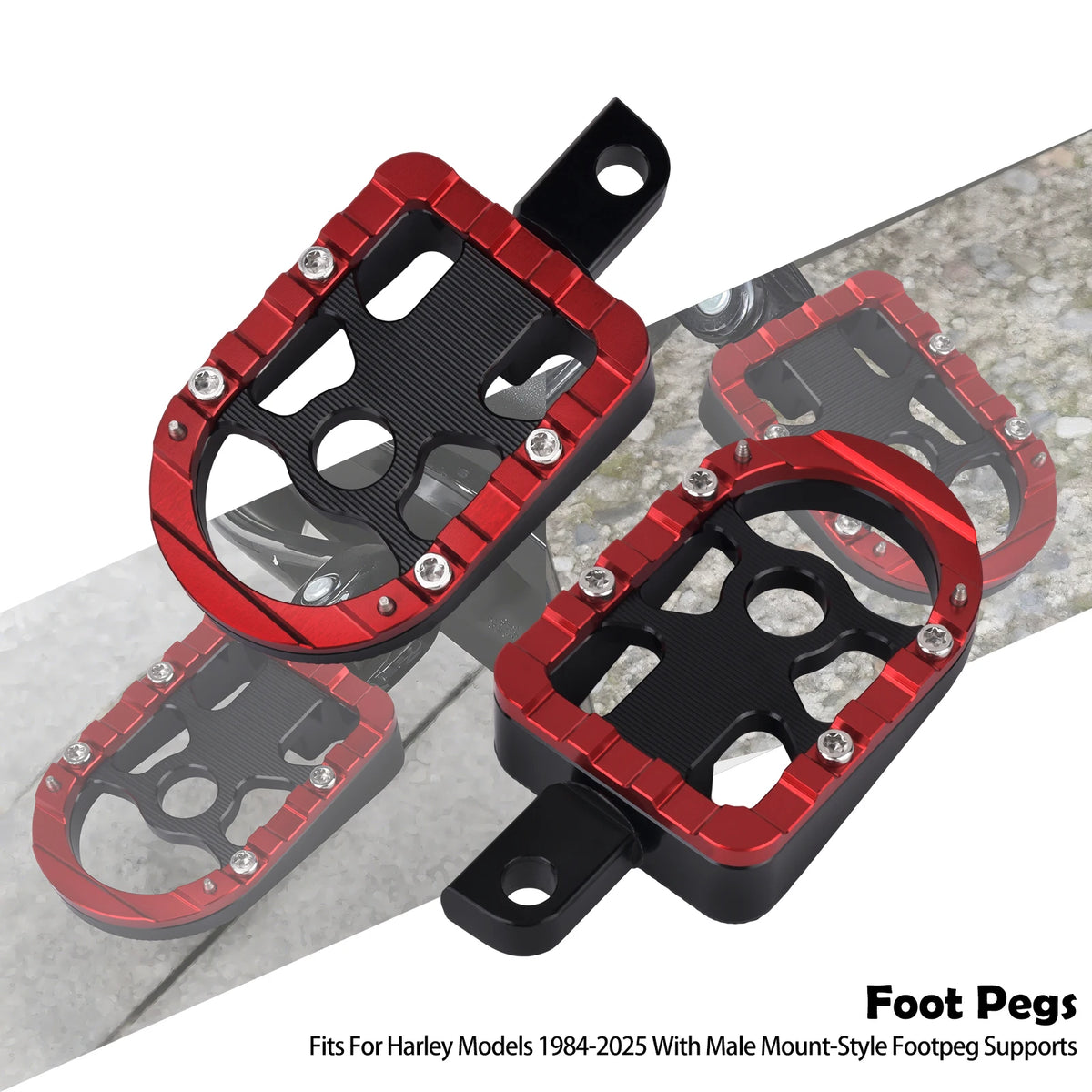 Marchepieds/repose-pieds passager arrière pour Harley-Davidson Sportster, Touring, Road Glide, Dyna et Softail FL – photo 9/12