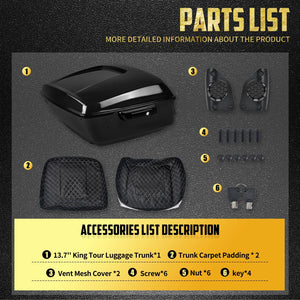 Top Case Arrière Chopped/Razor/King (7,5\"/10,7\"/13,7\") - Harley-Davidson Touring 2014-2025 – photo 12/12