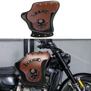 Protège-jambe cuir universel anti-brûlure pour échappement - Harley-Davidson Sportster et autres – photo 1/9