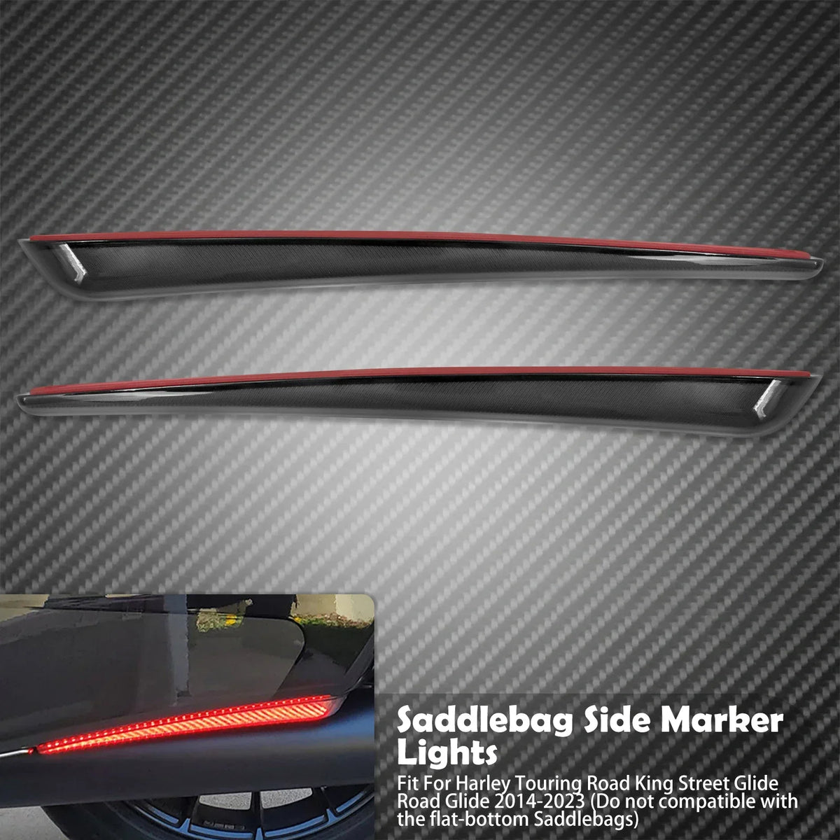 Feux LED Extension de Sacoche (Position/Stop/Clignotant) - Harley-Davidson Touring Electra Glide, Street Glide, FLHR 2014 et plus – photo 8/8